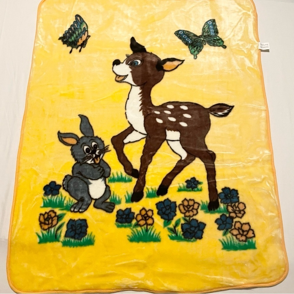 Vintage Bambi Thumper Blanket Penguin Heavy Throw